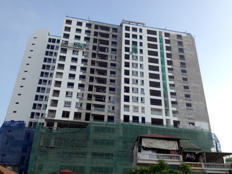 Đã xây xong phần thô, tòa nhà 8B Lê Trực đang trong giai đoạn hoàn thiện đưa vào sử dụng