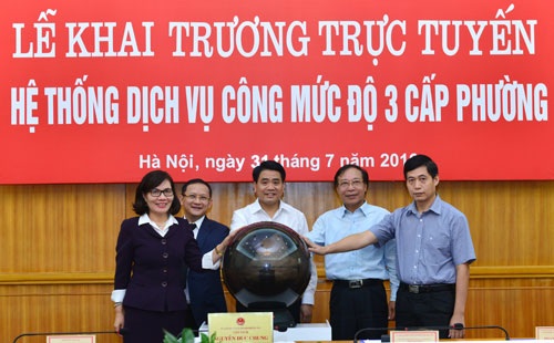 Ngày 31/7, Hà Nội đã khai trương hệ thống dịch vụ công mức độ 3 cấp phường