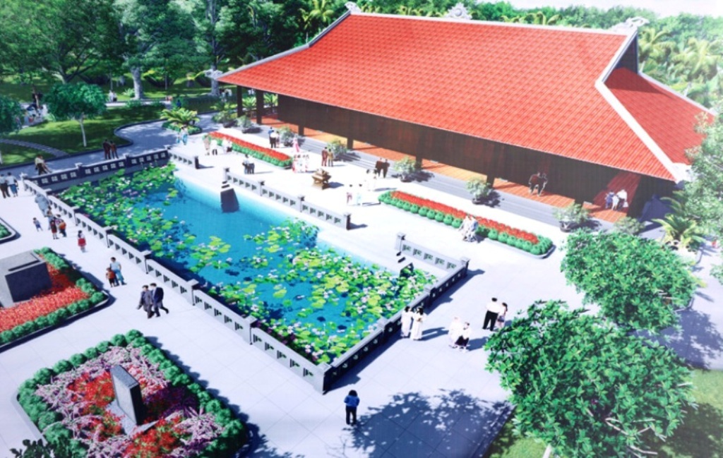 Phối cảnh Đền thờ Đức Lễ Thành Hầu Nguyễn Hữu Cảnh tại khu Công viên Lịch sử - Văn hóa dân tộc, phường Long Bình, quận 9, TPHCM.