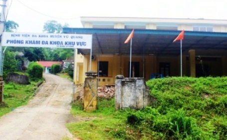Phòng khám đa khoa khu vực (thuộc BVĐK huyện Vũ Quang, Hà Tĩnh) nơi xảy ra sự việc