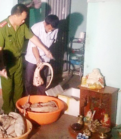 Bắt giữ hơn 1 tạ đuôi, chân trâu bò thối sắp được đưa lên bàn ăn - 1 Lực lượng chức năng đã lập biên bản, tịch thu toàn bộ số hàng nói trên để tiêu hủy theo quy định.