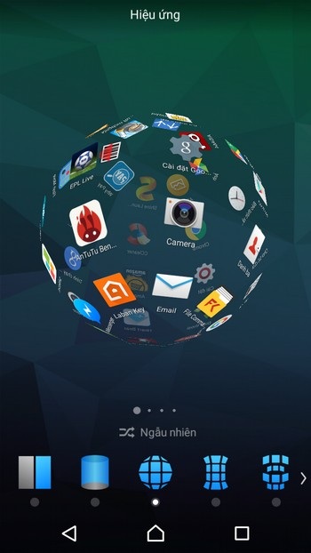 Giao diện 3D với các hiệu ứng cực đẹp mắt dành cho Android - 5 Một trong các hiệu ứng đẹp mắt khi người dùng chuyển đổi các trang ứng dụng trên smartphone