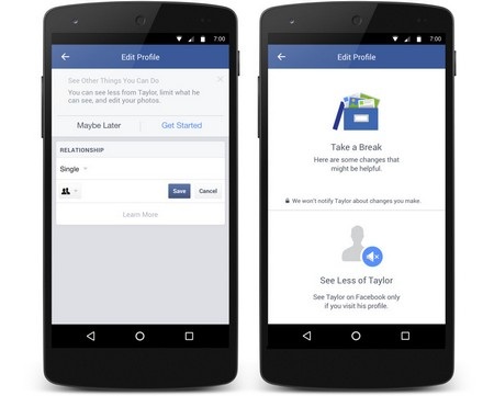 Facebook thêm tính năng giúp chia tay tình cũ êm đẹp hơn - 1 Sau khi chuyển trạng thái quan hệ từ “hẹn hò” sang “độc thân”, Facebook sẽ cho phép người dùng “xóa” các ký ức về tình yêu cũ đã từng được chia sẻ trên mạng xã hội này