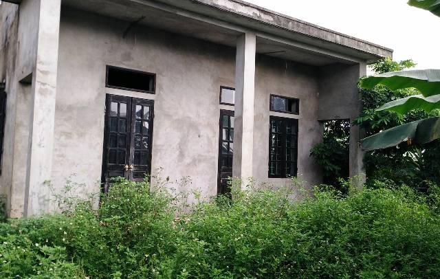 Công trình nước sạch biến thành... chuồng bò - 4 Bên trong ngôi nhà bỏ hoang, cỏ dại mọc um tùm.