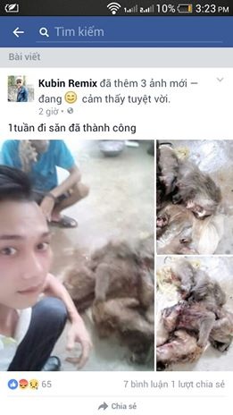 Vụ khoe “chiến tích” bắn khỉ lên Facebook: Ông hàng xóm bị phạt hơn 5 triệu đồng - 1
Nam thanh niên khoe chiến tích giết khỉ lên Face book