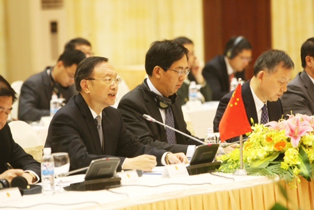 Ông Dương Khiết Trì phát biểu tại Phiên họp lần thứ 7 Ủy ban chỉ đạo hợp tác song phương Việt Nam-Trung Quốc diễn ra ở Hà Nội ngày 27/10/2014 (Ảnh: Hữu Nghị)