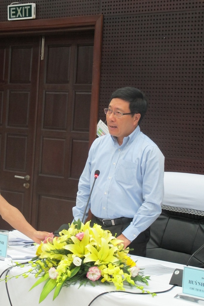 Phó Thủ tướng Phạm Bình Minh phát biểu tại buổi làm việc