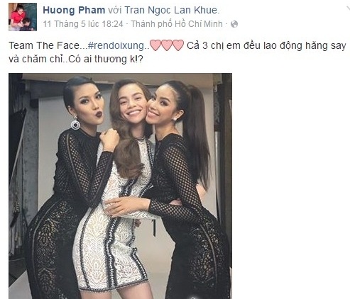 Phạm Hương lên tiếng về việc hủy kết bạn với Hà Hồ trên trang cá nhân - 5
Trên trang cá nhân, Phạm Hương chia sẻ hình ảnh hai người cùng tham gia quay hình cho một chương trình và trong ảnh cho thấy Hà Hồ ôm eo Phạm Hương rất tình cảm.