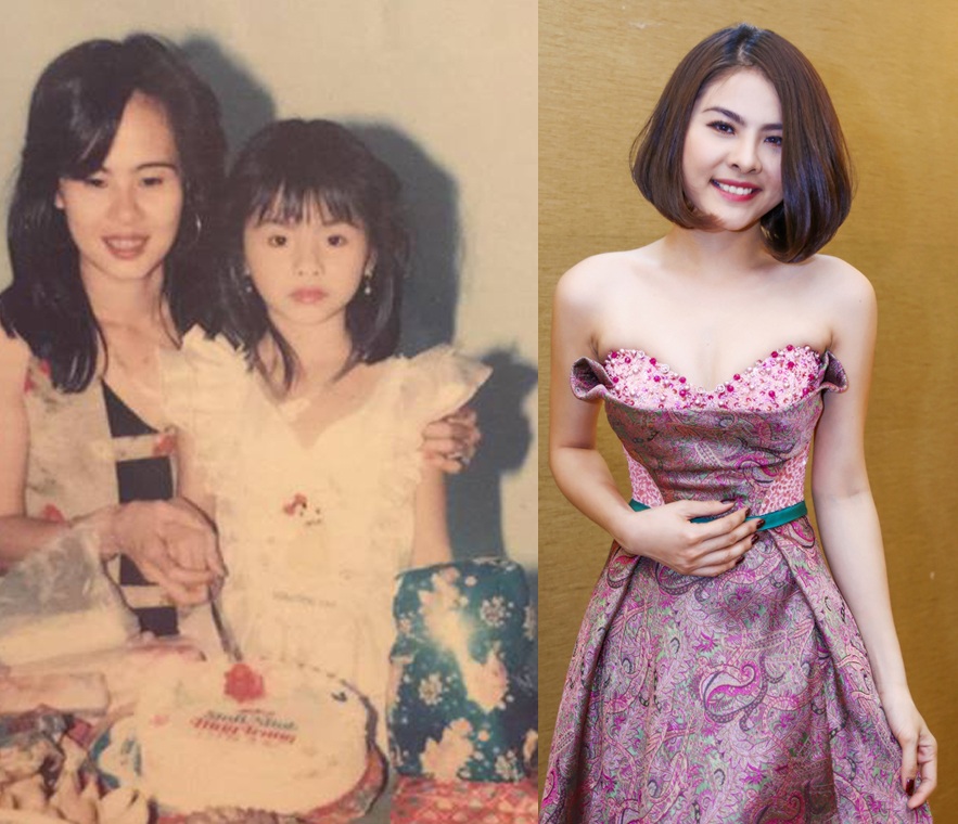 Diễn viên Vân Trang và mẹ, từ nhỏ cô đã xinh như công chúa