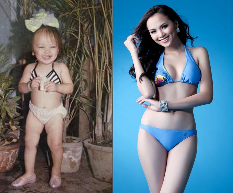 Hoa hậu Diễm Hương từ cô bé răng sún đã biết điệu đà bikini màn hình phẳng cho đến danh hiệu hoa hậu và nóng bỏng với bikini, và thậm chí, hiện tại cô đã trở thành bà mẹ một con.