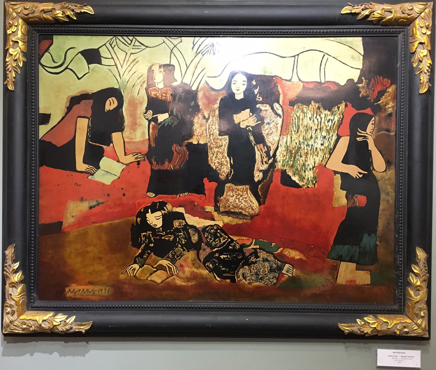 Một trong những bức tranh gây tranh cãi là tranh giả. Tác phẩm Vườn chuối (Nét duyên dáng) của họa sĩ Dương Bích Liên.