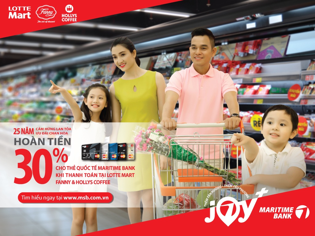 Hoàn tiền 30% tại Lotte Mart khi chi tiêu bằng thẻ quốc tế Maritime Bank - 1 Hoàn tiền 30% tại Lotte Mart khi chi tiêu bằng thẻ quốc tế Maritime Bank - 1
