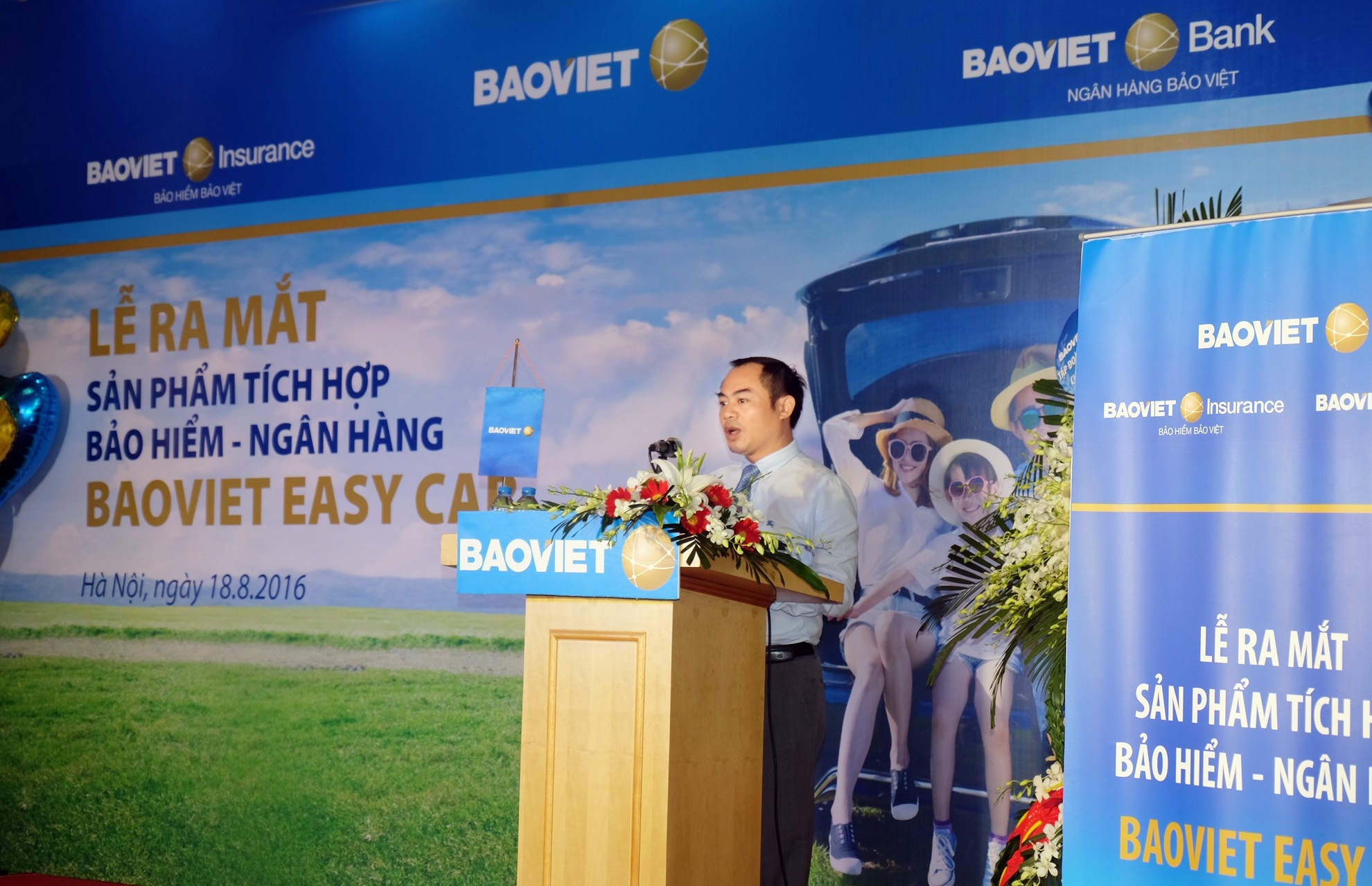 Ông Nguyễn Quang Phi - Tổng Giám đốc Tập đoàn Bảo Việt phát biểu tại Lễ ra mắt sản phẩm mới