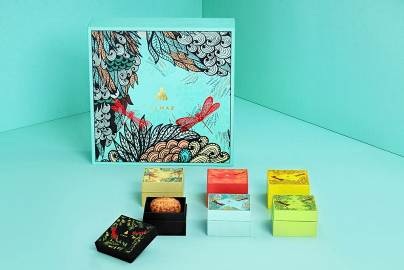 Quà tặng sang chảnh mùa thu - 1 Concept màu xanh bạc hà độc đáo của bánh trung thu Almaz.