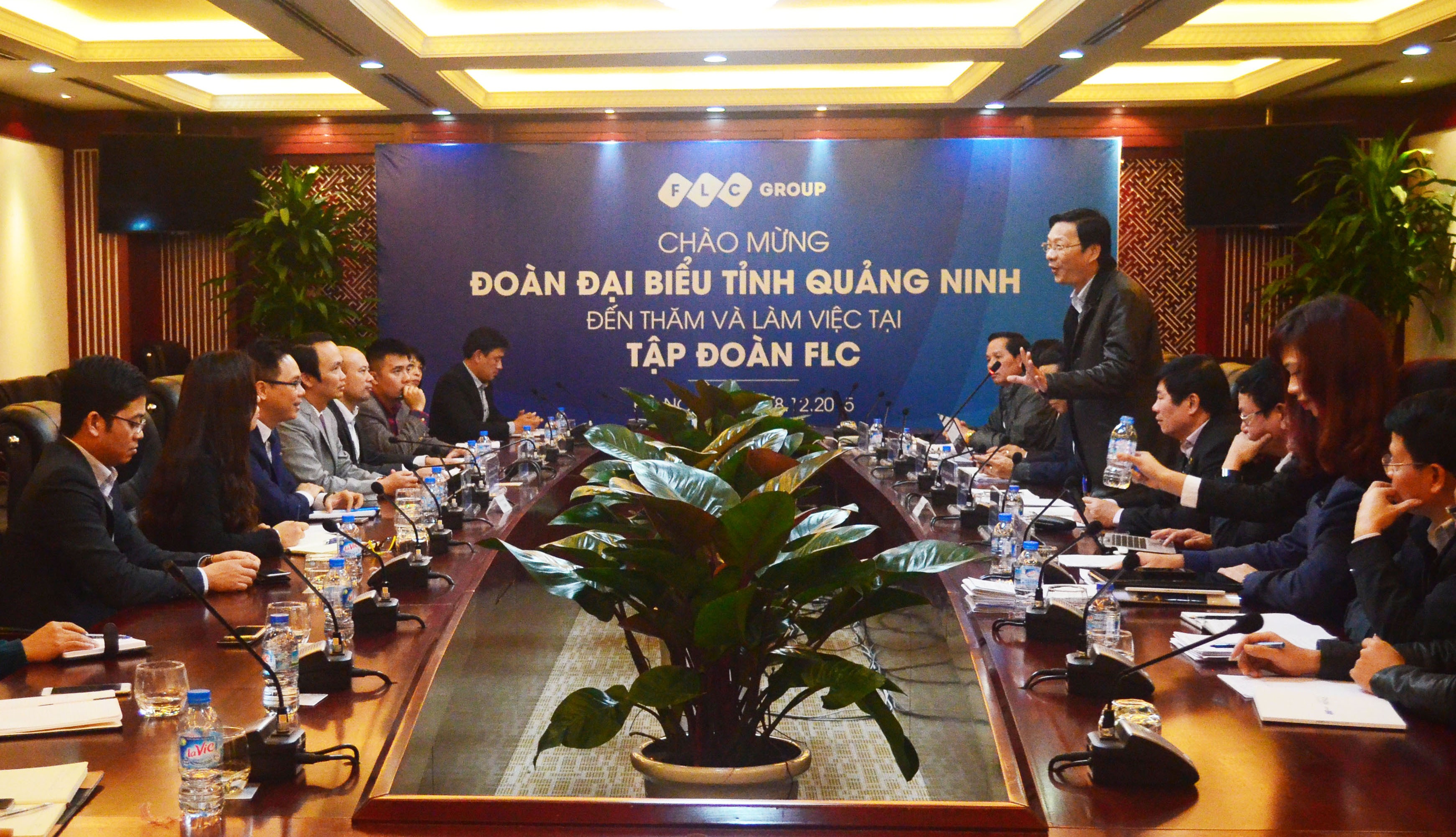FLC Group đầu tư chiến lược vào Quảng Ninh - 1 Thường vụ Tỉnh ủy tỉnh Quảng Ninh thăm và làm việc tại trụ sở Tập đoàn FLC