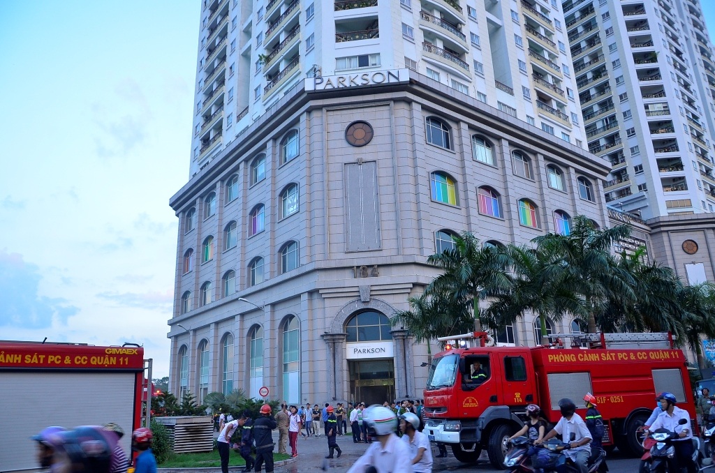 Lực lượng chữa cháy có mặt tại hiện trường