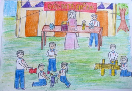 Học sinh sôi nổi thi vẽ tranh đón Tết Trung thu - 15