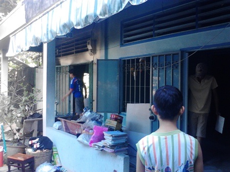 Dãy nhà nơi xảy ra vụ hỏa hoạn.