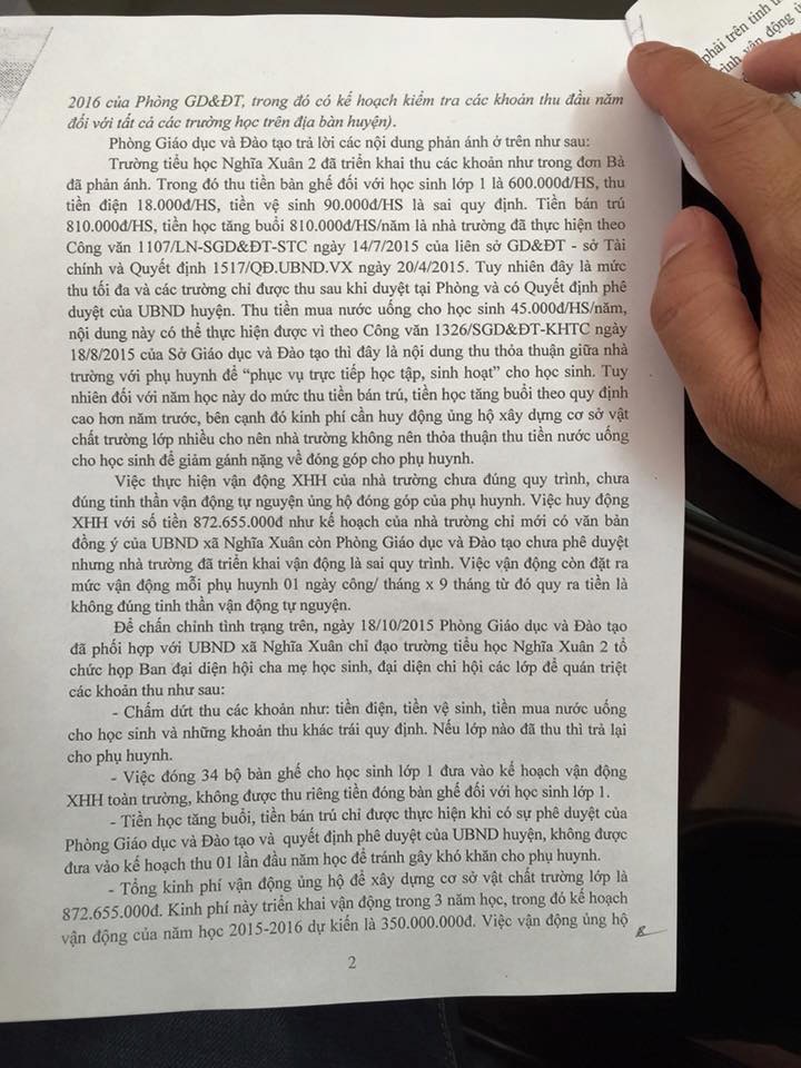 “Tuýt còi’ Hiệu trưởng thu tiền xã hội hóa "cao nhất Bắc Trung Bộ" - 4 Đơn thư phản ánh của 18 hộ dân xã Nghĩa Xuân, huyện Quỳ Hợp gửi tới cơ quan chức năng.