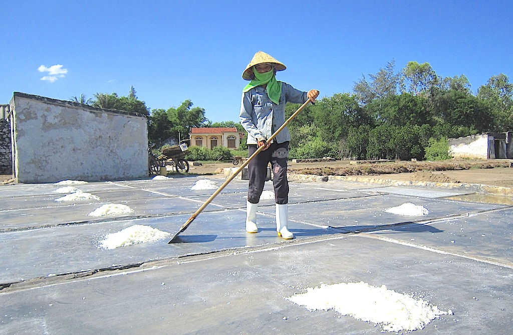 Mồ hôi, nước mắt kết tinh nên hạt muối - 16 Công sức bỏ ra thì nhiều, nhưng giá muối thu mua tại các ruộng chỉ được 9.000 - 10.000/yến.