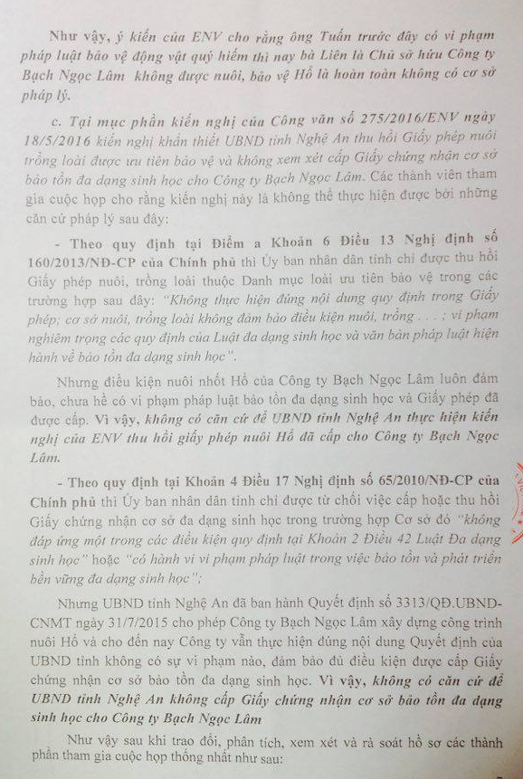 Lùm xum vụ cấp phép cho doanh nghiệp nuôi hổ tại Nghệ An - 8 Lùm xum vụ cấp phép cho doanh nghiệp nuôi hổ tại Nghệ An - 8