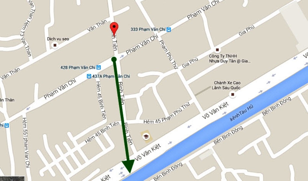 
Dự án bắt đầu từ nút giao đường Bình Tiên - Phạm Văn Chí hiện hữu (quận 6) đi theo đường Bình Tiên rồi vượt qua đường Võ Văn Kiệt, giao với đường Tạ Quang Bửu
