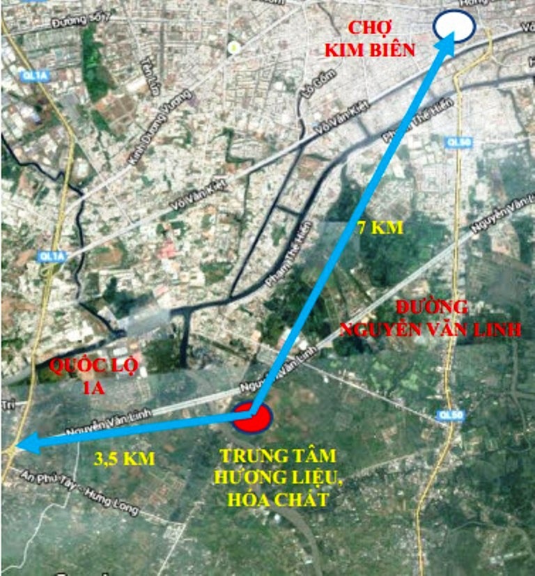 TPHCM xây trung tâm kinh doanh hóa chất tầm cỡ quốc tế rộng 11 hecta - 1 Trung tâm kinh doanh hương liệu, hóa chất TP cách quốc lộ 1A hơn 3 km