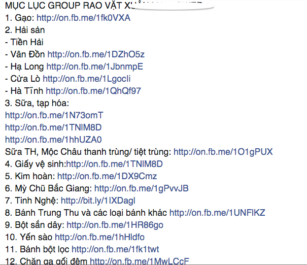 Dân Hà thành “chuộng” mua thực phẩm… nhà hàng xóm - 1 Mục lục rao vặt tại chợ ảo của một khu chung cư kéo dài tới gần 50 mặt hàng được thống kê cẩn thận.