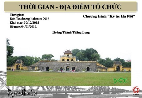 Địa điểm tổ chức ở Hoàng thành Thăng Long.