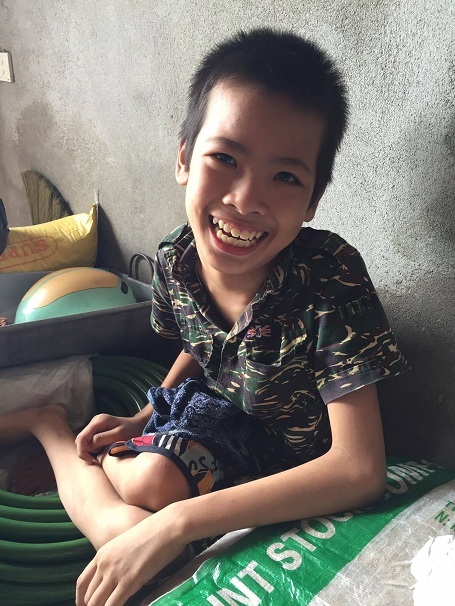 Niềm vui trên gương mặt cháu Chung.