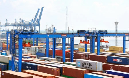 Container tồn đọng tại cảng Hải Phòng (Ảnh minh họa).