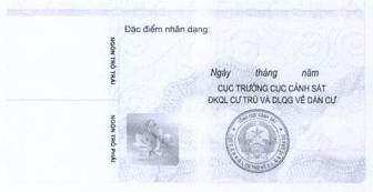 “Hình hài” thẻ Căn cước công dân được cấp từ ngày 1/1/2016 - 2 Mặt sau Thẻ căn cước công dân.