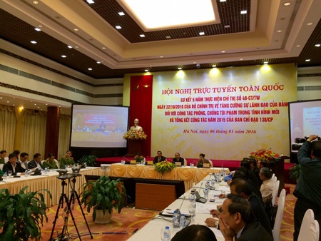 Phụ nữ thua bạc bị đẩy vào “động” mại dâm - 1 Hội nghị trực tuyến diễn ra chiều qua 6/1.