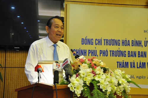 
Phó Thủ tướng Trương Hòa Bình phát biểu chỉ đạo tại cuộc họp (Ảnh: Đ.Minh)
