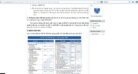 Thí sinh hoang mang vì ĐH Mở TPHCM dừng tuyển sinh bậc CĐ - 2 Web của trường thông báo dừng tuyển ngày 11/4/2013