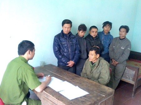 Các đối tượng bị bắt tại Công an huyện Đức Thọ