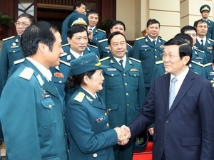 Chủ tịch nước thăm và chúc Tết Bộ Quốc phòng - 1 Chủ tịch nước thăm và chúc Tết Bộ Quốc phòng - 1