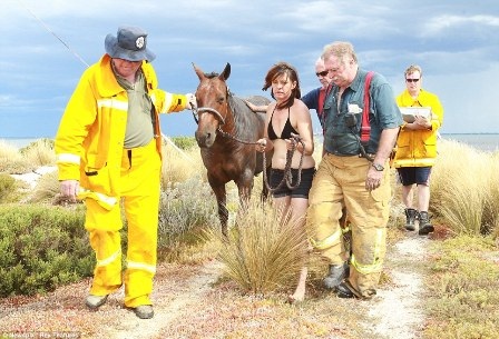 Horrified by the scene of a young mother risking her life to save her pet horse
