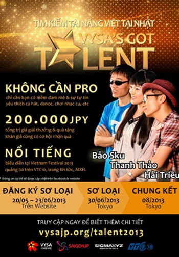 Tìm kiếm Tài năng Việt tại Nhật 2013 - 1 Poster chương trình