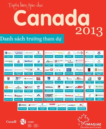 Triễn lãm giáo dục Canada – Chương trình do Lãnh sự quán Canada tổ chức - 3 Danh sách các trường tham dự triển lãm giáo dục Canada 2013