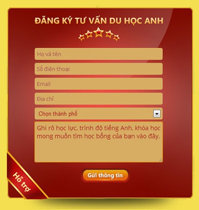 Hơn 600 chương trình học bổng du học Anh - 5 Ngoài cách đăng ký form online trên phần mềm học bổng du học Anh: