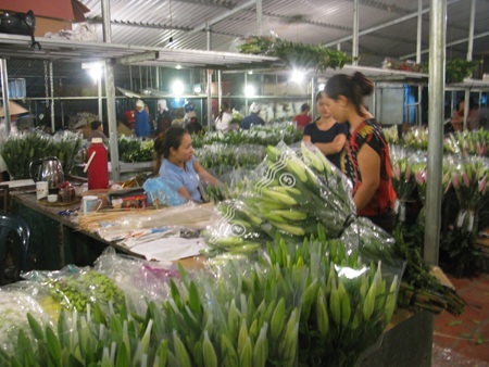 Sự trao đổi lặng lẽ giữa người mua, kẻ bán ở chợ Hoa đêm