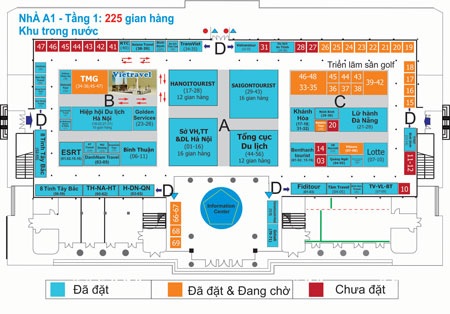 Vietravel giới thiệu chùm Tour mới – kích cầu tại Hội chợ VITM 2014 - 2 Sơ đồ các gian hàng khu Hội chợ Du lịch Quốc tế Việt Nam - VITM 2014