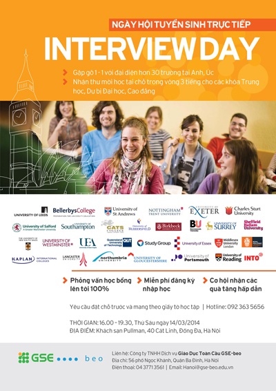 Phỏng vấn nhập học và học bổng trực tiếp với hơn 30 trường Anh, Úc - 1 1.