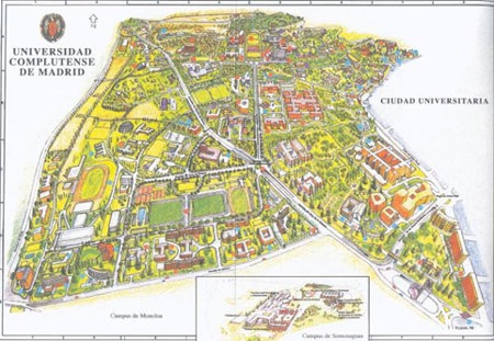 Cảnh quan rộng lớn của trường Đại học Complutense of Madrid