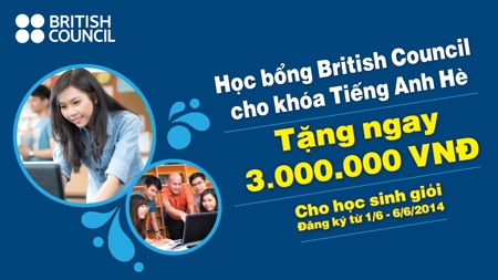 Học bổng British Council cho khóa tiếng Anh Hè - 2 Học bổng British Council cho khóa tiếng Anh Hè