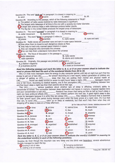 Hướng dẫn giải đề thi môn tiếng Anh khối A1 năm 2014 - 3 Nguồn: