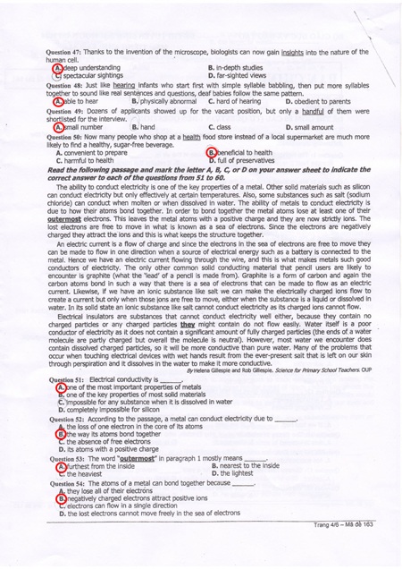 Hướng dẫn giải đề thi môn tiếng Anh khối A1 năm 2014 - 4 Nguồn: