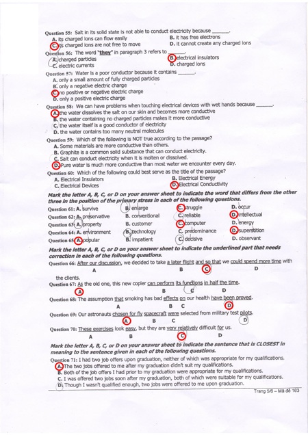 Hướng dẫn giải đề thi môn tiếng Anh khối A1 năm 2014 - 5 Nguồn: