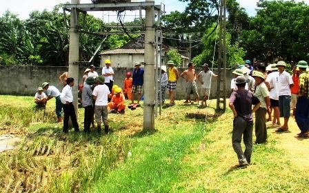 Trạm biến áp rò rỉ điện giật chết trâu bò của dân - 1 Trạm điện tại xã Hợp Thắng nơi liên tiếp xảy ra sự cố rò rỉ điện giật trâu bò của người dân